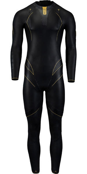 2026 Huub Mens Alchemy 3/5mm Back Zip Swim Wetsuit ALCHEMY1 - Black / Grey / Gold